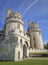 Chateau de Pierrefonds romanticized french medieval architecture with imposing towers and