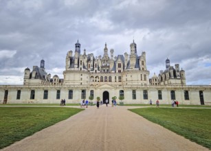 Chambord, Loir-et-Cher, France - August 30, 2023 Chateau de Chambord, a majestic medieval castle