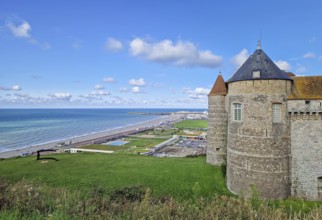 Chateau de Dieppe, a historic fortress perched on a cliff overlooking the turquoise waters of the