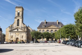 Church of Saint-Dagobert, former town hall, historical monument, Place Darche, parade square,