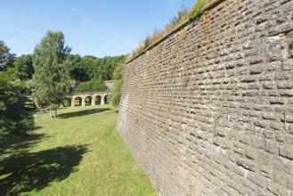 Fortress wall, fortress moat, citadel, Vauban fortress, UNESCO World Heritage Site, Longwy,
