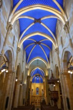Inside the Beautiful Cathedral Collégiale de Neuchatel in City of Neuchatel, Canton Neuchatel,