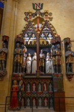 Inside the Beautiful Cathedral Collégiale de Neuchatel with Statues in City of Neuchatel, Canton