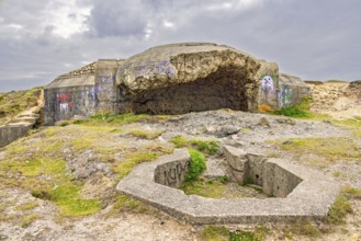 Old bunker from world war II which was part of the German Atlantic Wall on the french coast, Crozon