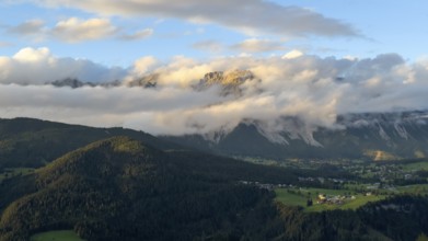 Dachtstein, Dachtstein glacier, shrouded in clouds, Styria, Austria