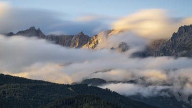 Dachtstein, Dachtstein glacier, shrouded in clouds, Styria, Austria