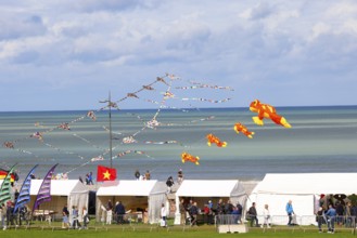 Kite festival on the beach, International Kite Festival, Dieppe, Normandy, France