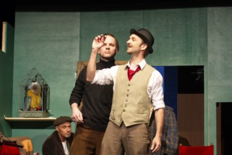 Thilo Herrmann (Prof. Marcus), Henning Wolff (Louis Harvey), LADYKILLERS, photo rehearsal on