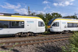 Train services on one of the busiest railway lines in Germany, regional services, RE3,