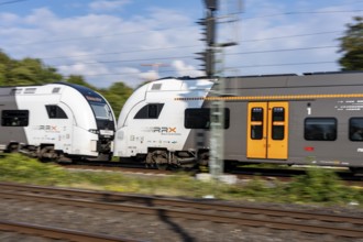 Train services on one of the busiest railway lines in Germany, regional services, RE6, RRX,