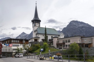 Protestant village church, Arosa, Graubünden, Switzerland