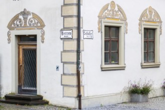 Palais Lichtenstein, historic building, facade with painting, Herrengasse, Feldkirch, Vorarlberg,