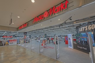 Entrance to Media-Markt in Forum Allgäu, Kempten, Allgäu, Swabia, Germany