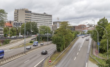 Street scenery in Saarbruecken, the capital city of the Saarland in Germany
