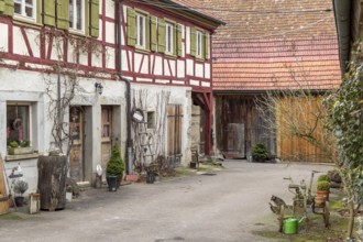 Rural impression at a small village named Oberregenbach near Langenburg in Hohenlohe, a area in