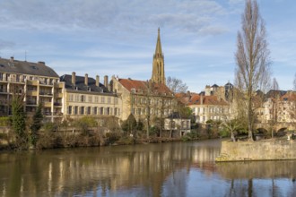 Impression of Metz, a city in the Lorraine region located in northeast France at evening time
