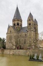 Scenery around the Temple Neuf, a protestant church in Metz located in France