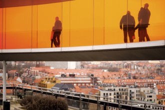 The ARoS Aarhus Art Museum with its distinctive Rainbow Panorama permanent art installation, in