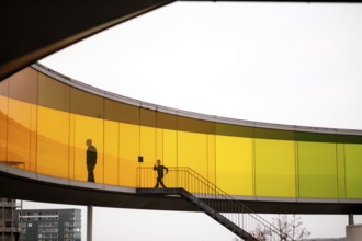 The ARoS Aarhus Art Museum with its distinctive Rainbow Panorama permanent art installation, in