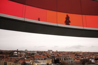 The ARoS Aarhus Art Museum with its distinctive Rainbow Panorama permanent art installation, in