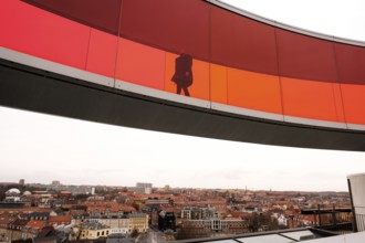 The ARoS Aarhus Art Museum with its distinctive Rainbow Panorama permanent art installation, in