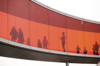 The ARoS Aarhus Art Museum with its distinctive Rainbow Panorama permanent art installation, in