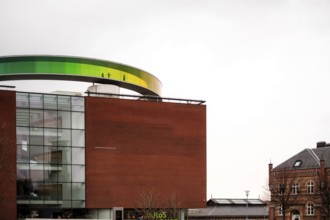 The ARoS Aarhus Art Museum with its distinctive Rainbow Panorama permanent art installation, in