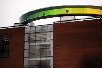 The ARoS Aarhus Art Museum with its distinctive Rainbow Panorama permanent art installation, in