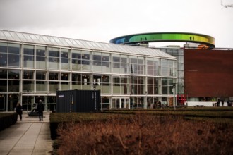 The ARoS Aarhus Art Museum with its distinctive Rainbow Panorama permanent art installation, in