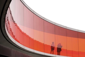 The ARoS Aarhus Art Museum with its distinctive Rainbow Panorama permanent art installation, in
