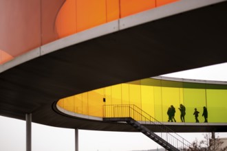 The ARoS Aarhus Art Museum with its distinctive Rainbow Panorama permanent art installation, in