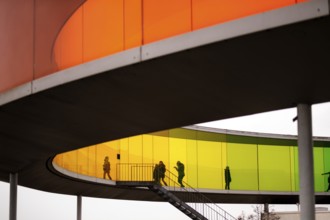 The ARoS Aarhus Art Museum with its distinctive Rainbow Panorama permanent art installation, in