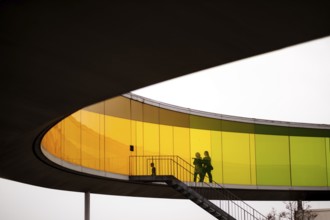 The ARoS Aarhus Art Museum with its distinctive Rainbow Panorama permanent art installation, in