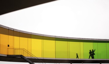 The ARoS Aarhus Art Museum with its distinctive Rainbow Panorama permanent art installation, in