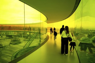 The ARoS Aarhus Art Museum with its distinctive Rainbow Panorama permanent art installation, in