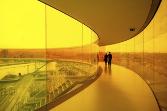 The ARoS Aarhus Art Museum with its distinctive Rainbow Panorama permanent art installation, in