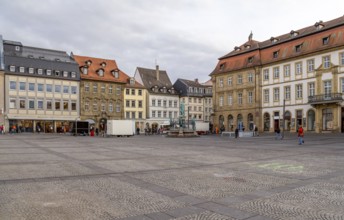 Idyllic old town scenery around the town square in Bamberg, a town in Bavaria