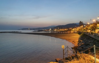 Idyllic sunset impression around Santo Stefano al Mare, a comune in the Province of Imperia in the
