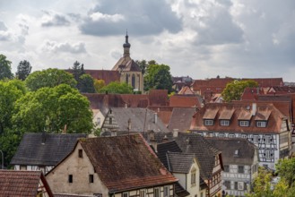 High angle scenery in Bad Wimpfen, a historic spa town in the district of Heilbronn in the