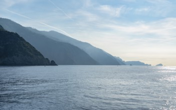 Scenery around a coastal area named Cinque Terre in Liguria, located in the northwest of Italy at