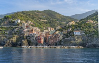 Scenery around Riomaggiore, a village at a coastal area named Cinque Terre in Liguria, located in