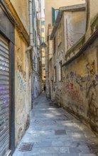 Alleyway in Genoa, the capital of the italian region of Liguria