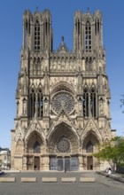 West facade of the Reims Cathedral in Reims, the most populous city in the French department of