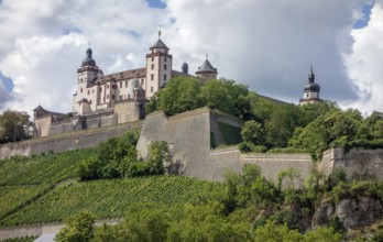 The Marienberg Fortress in Wuerzburg, a city in the Franconia region of bavaria in Germany at