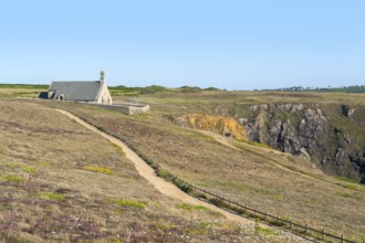 Chapel Saint-They at Pointe du Van, a promontory in Brittany, France