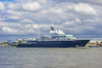 A ship seen at the Port of Hamburg in Germany