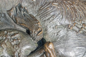 Full frame abstract bronze surface detail