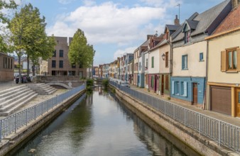 Impression around Saint-Leu quarter in Amiens, a city and commune in northern France. It is the