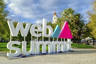 Nov 13, 2024 - Lisbon, Portugal: Colorful letters spell out Web Summit, influential technology