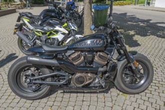 Harley-Davidson Revolution Max 1250 motorbike and others, Allgäu, Baden-Württemberg, Germany